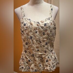 Suzy Shier | Women’s Floral Camisole Tank Top Lace Overlay Blouse Size XL